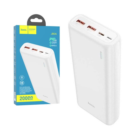 Power Bank Hoco J80A Premium (2 USB+ Tipo-C) 22,5W 20000mAh Blanco Power Bank Hoco J80A Premium (2 USB+ Tipo-C) 22,5W 20000mAh Blanco